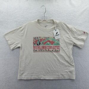 League Shirt Womens Medium Burlington Vermont Cream Mountain Graphic Recycled